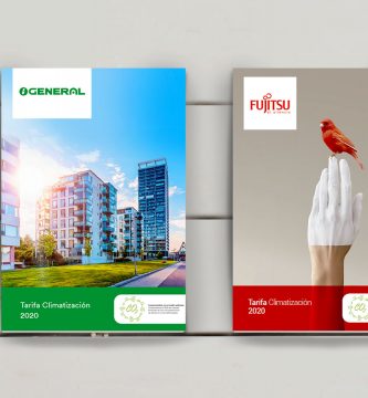 Muestra las dos portadas de los dos catálogos de Fujitsu y General 2020